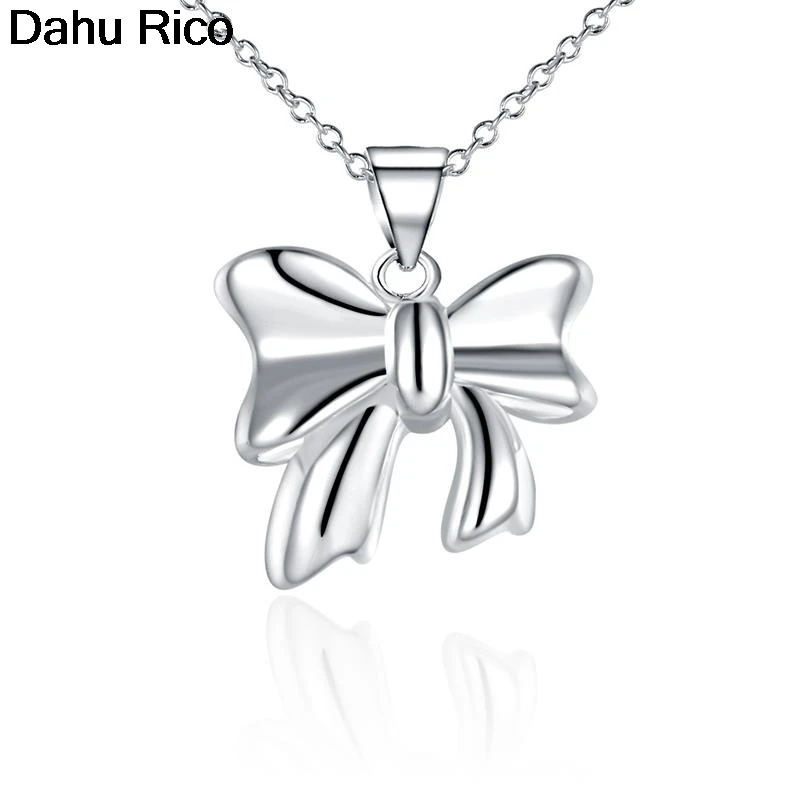 bow orecchini pendenti collane women dames zircon piedras pingente pendant blancos silver color lotes al por Dahu Rico necklaces | Украшения