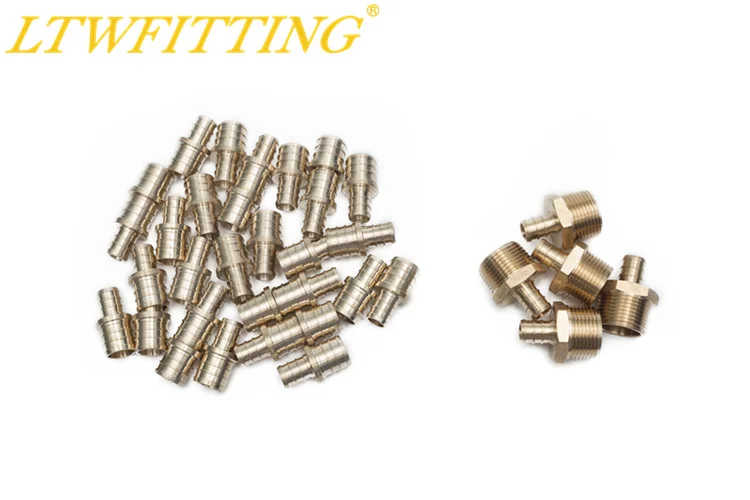 Комплект значений LTWFITTING латунь без свинца 1/2 дюйма PEX x 3/4 Мужской обжимной адаптер