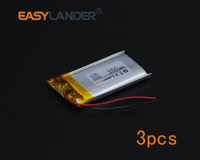 

3pcs/Lot 3.7V 350mAh 402045 Polymer Li-ion Battery For Game Player mouse recorder speaker RC toys headephone Remote controller