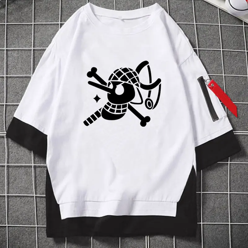 Аниме One Piece Pirate God Usopp хлопковые Многослойные футболки с коротким рукавом