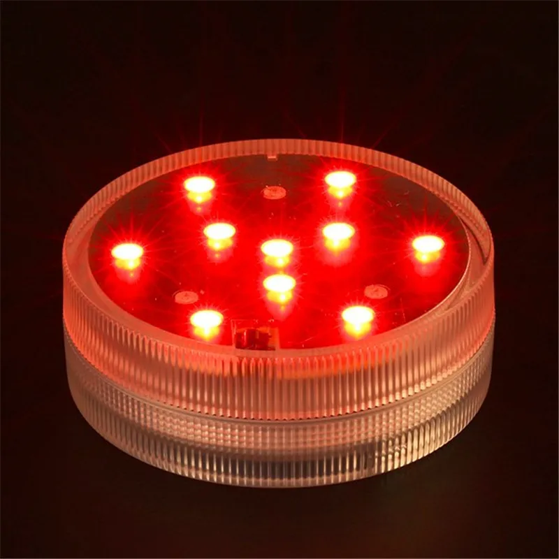 (50pcs/Lot) 3AAA Battery Operated Waterproof Punk Light 7CM RGB LED Submersible LED Light With Remote Controller