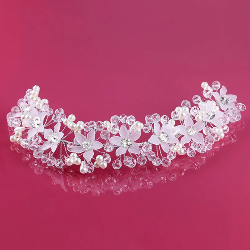 Свадебные украшения для волос тиары с жемчужинами и кристаллами свадебные