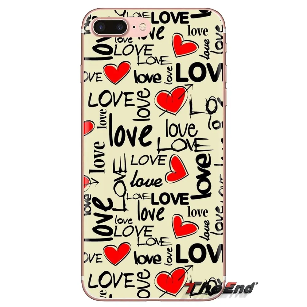 Transparent Soft Shell Covers Textures Art Heart For Sony Xperia Z Z1 Z2 Z3 Z5 compact M2 M4 M5 C4 E3 T3 XA Huawei Mate 7 8 Y3II |