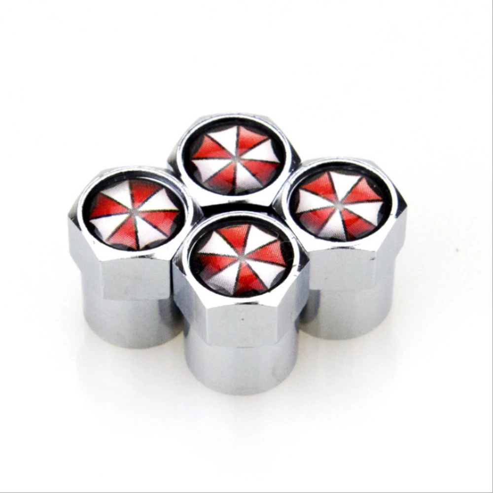 4 X автомобильные аксессуары Umbrella Corporation Металлические колпачки для клапанов