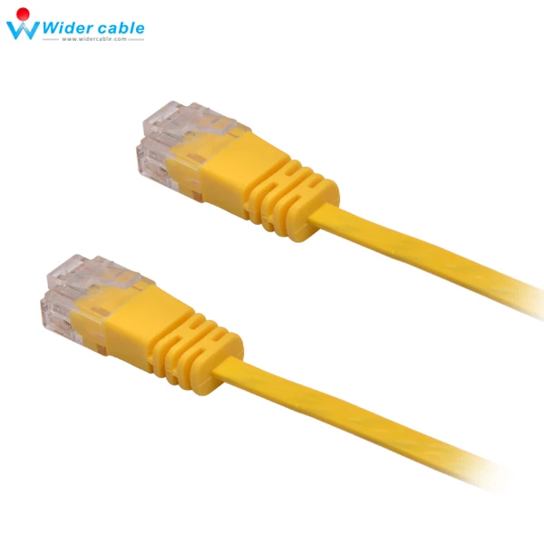Горячая продажа Новый 15 м 32AWG UTP Lan шнур желтый блестящий цвет плоский Ethernet сетевой