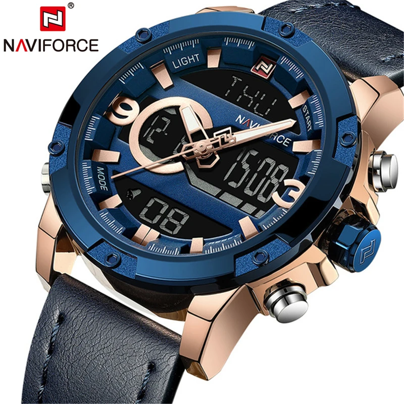 Naviforce новые часы мужские роскошные брендовые водонепроницаемые кварцевые