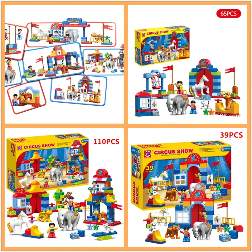 65 шт. большие частицы строительные блоки для циркового шоу Классические