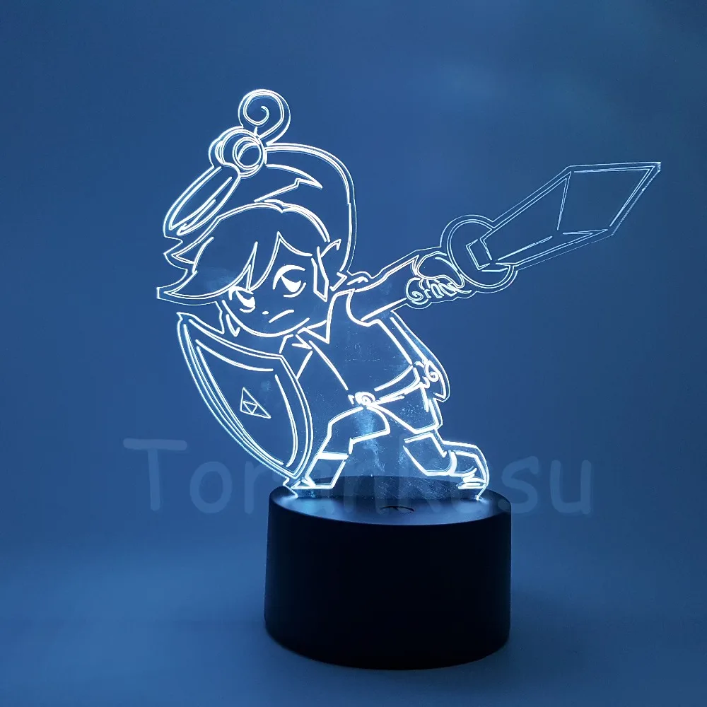 Zelda фигурку ссылка Дыхание дикой природы ночной Светильник 3D Иллюзия настольная