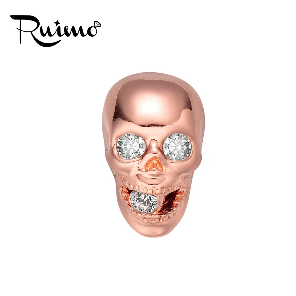 Бисер из полированной меди RUIMO 2 мм с микро инкрустацией циркония открытым ртом