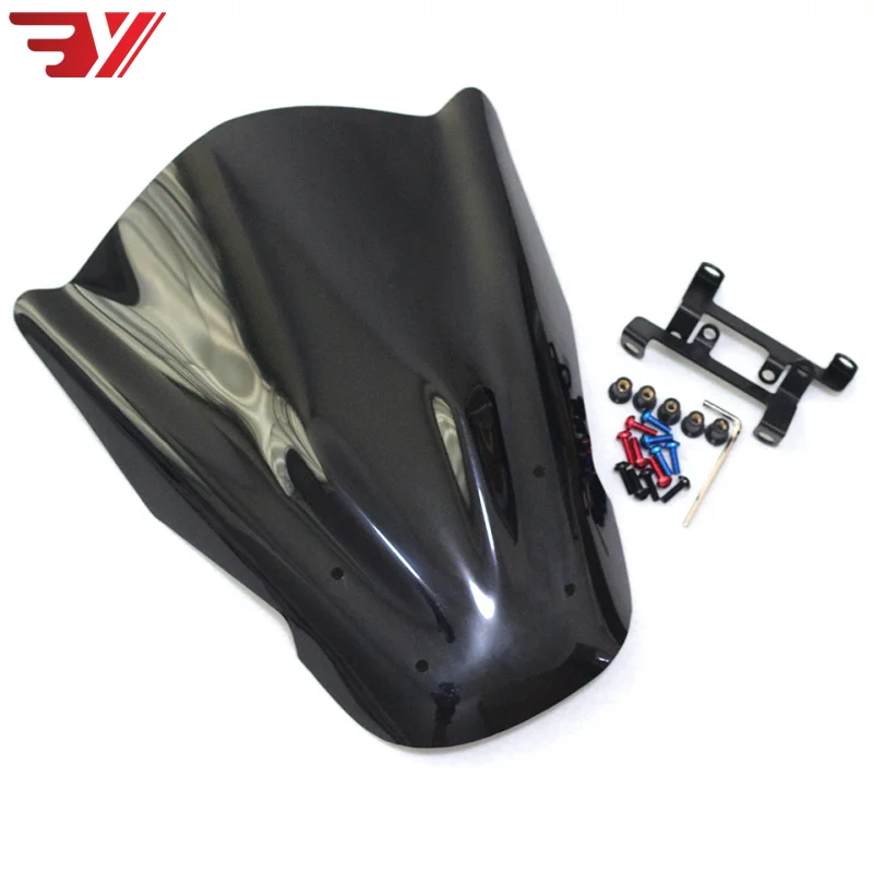 

Motorcycle Accessories Windshield Black WindScreen Viser VIsor New style For YAMAHA MT-07 MT 07 FZ07 2014-2017 Double Bubble