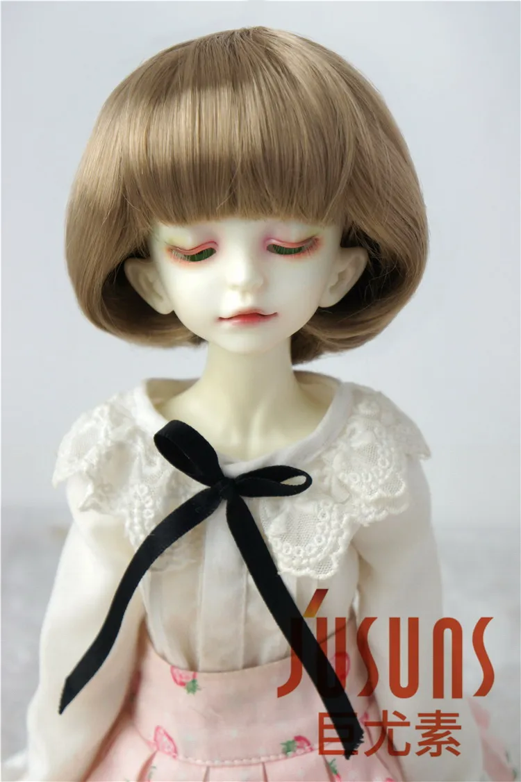 9-10inch Lightbrown JD478 Размер 9-10 дюймов для моды BJD парик-Боб с полным взрыва кукла парик милая кукла волосы высокого качества модные куклы парики - Цвет: 9-10inch Lightbrown