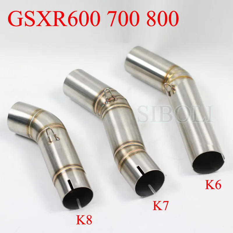 GSXR 600 700 800 K6 K7 K8 средняя выхлопная труба для мотоцикла SUZUKI GSXR600 GSXR700 трубка без