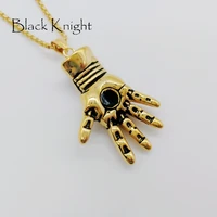 2021 new 316l stainless steel hip hop mechanical hand pendant necklace gold color captain mechanical hand necklace blkn0655
