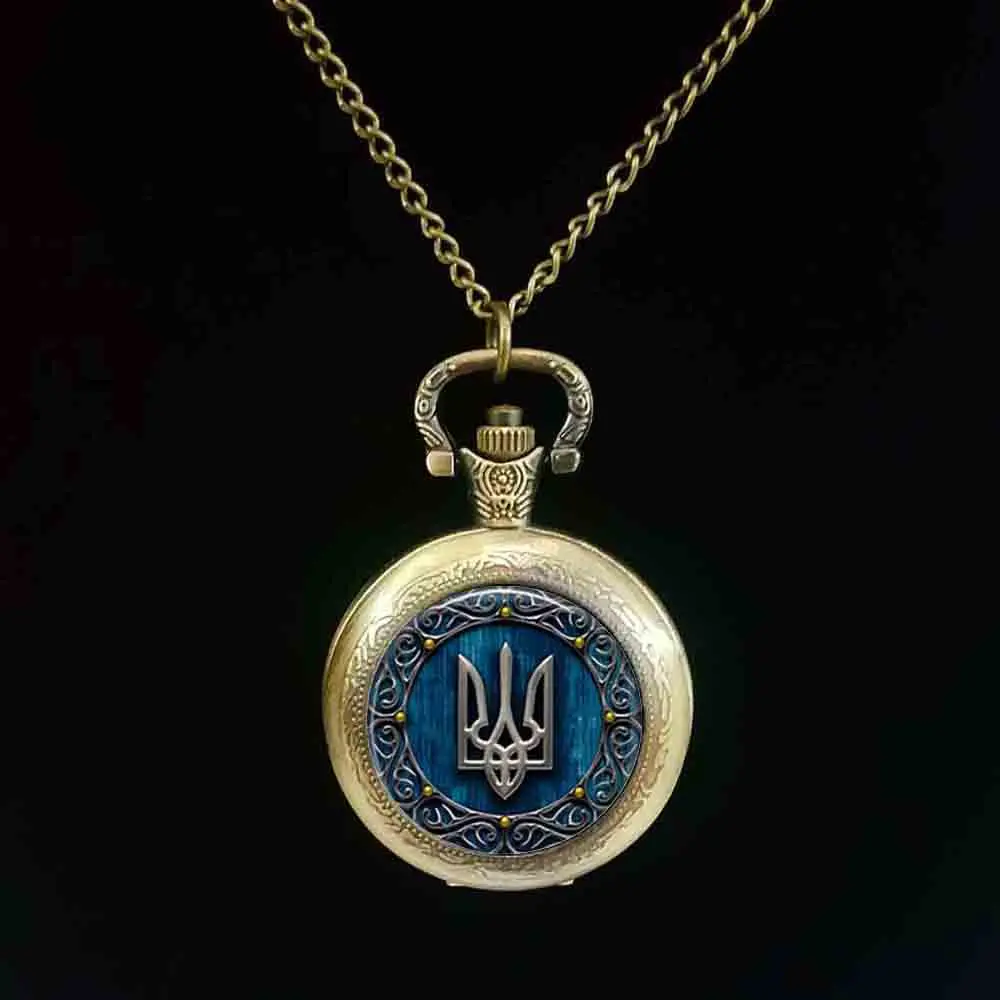 1 шт. карманные часы Tryzub Ukraine ювелирные изделия Стеклянные Кабошоны часы|Ожерелья