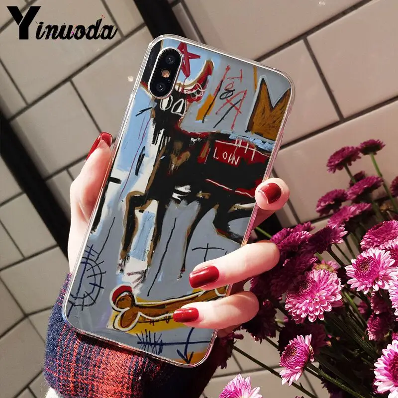 A8 Yinuoda Jean Michel Basquiat Art Graffiti Smart Cover прозрачный мягкий чехол для телефона для iPhone 8 7 6 6S Plus X XS MAX 5 5S SE XR - Цвет: A8