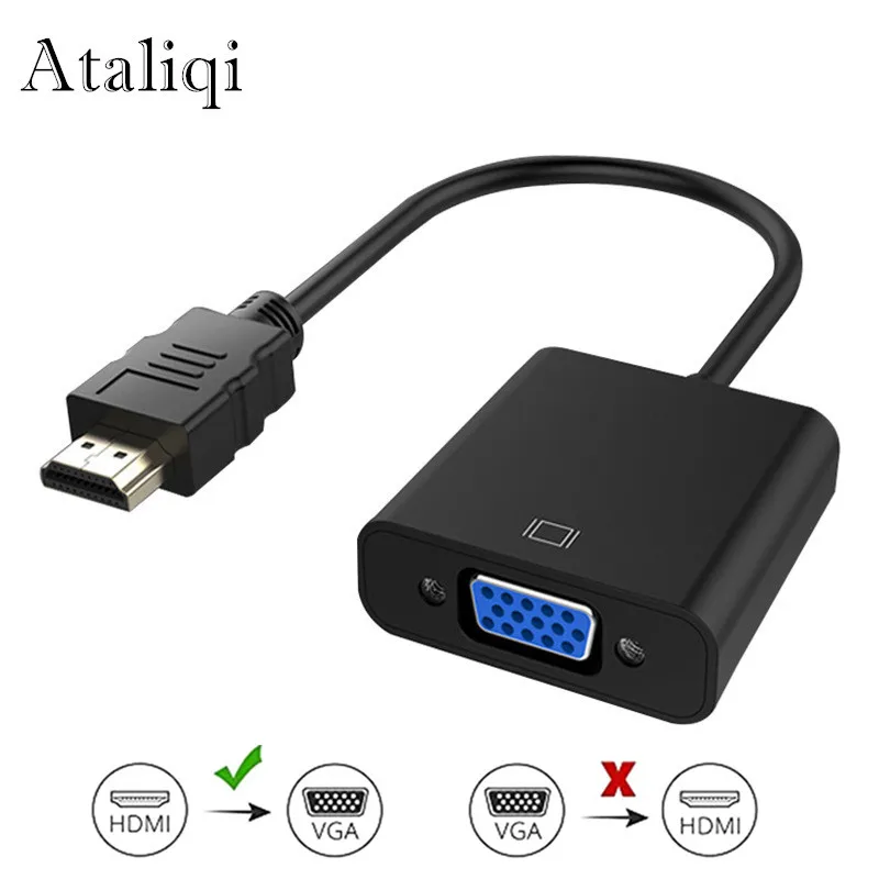 Ataliqi HDMI в VGA адаптер папа Женский видео конвертер 1080P цифровой аналоговый аудио