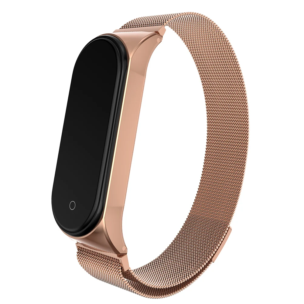 Ремешок для смарт-часов Xiaomi Mi Band 3/4 кожаный браслет с магнитной застежкой
