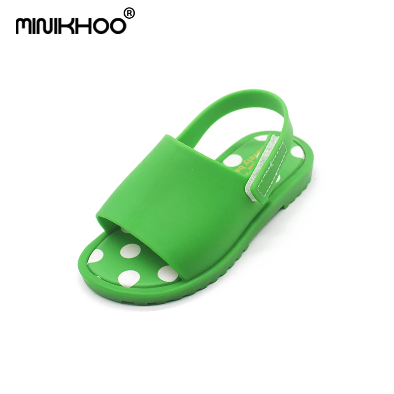 Mini Melissa/Повседневные прозрачные сандалии; Новинка года; бразильская детская обувь Melissa; обувь для малышей; 13,5-16 см; нескользящие сандалии для девочек - Цвет: Green
