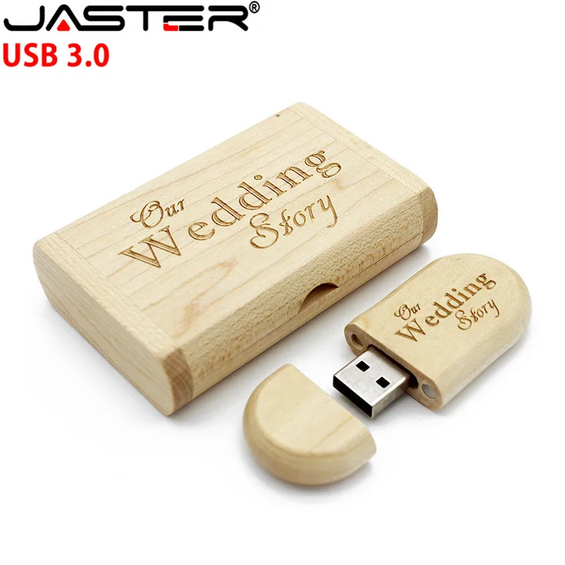 JASTER USB 3.0 Flash Drive Walnut Oval Pendrive 8GB 16GB 32GB 64GB Gift Pen with Wooden Box Free Logo Printing | Компьютеры и офис
