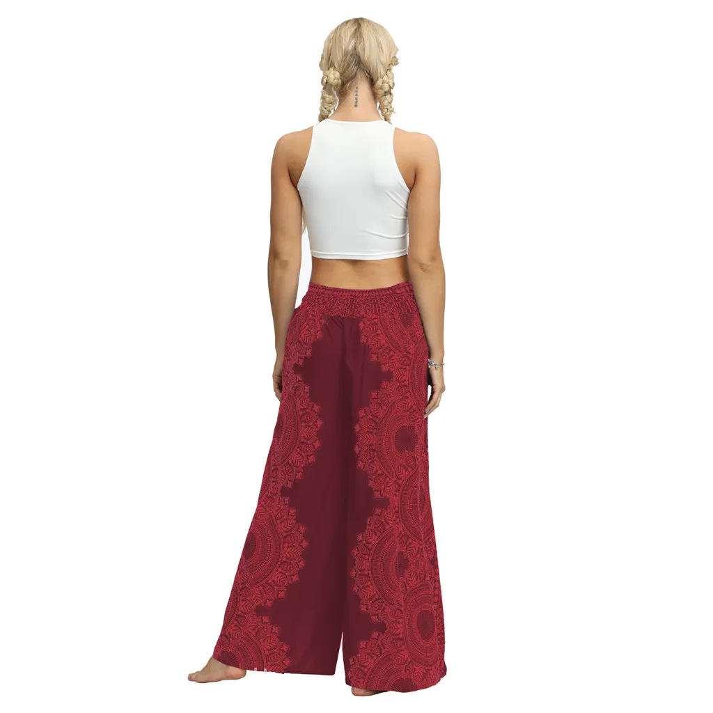 Для женщин pantalon femme шаровары, панталоны mujer pantalones de mujer уличная Повседневное летние свободные мешковатые брюки Бохо Z4