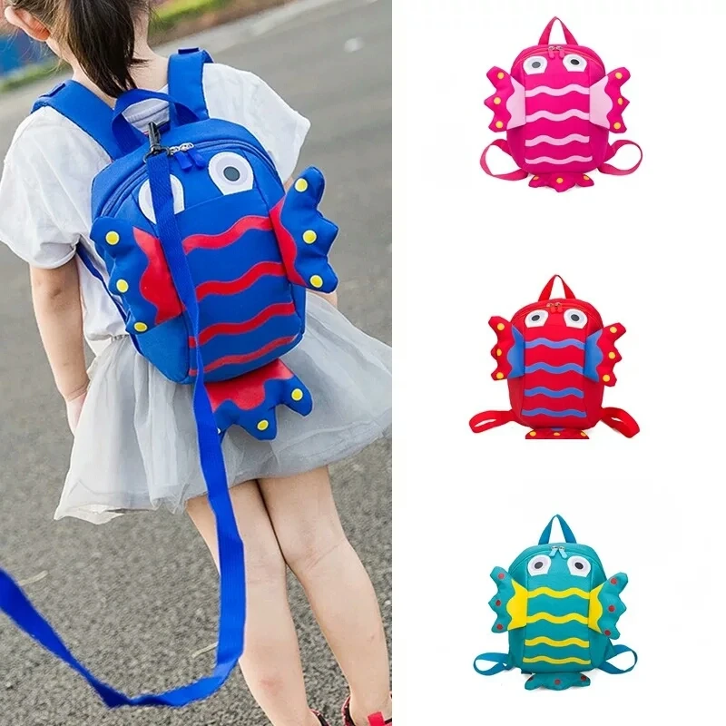 

New 3D Cartoon Wing Bag Baby Toddler Anti lost Leash Harness Strap Walker Kids Toddler Lunch Box Kindergarten Schoolbag Backpack