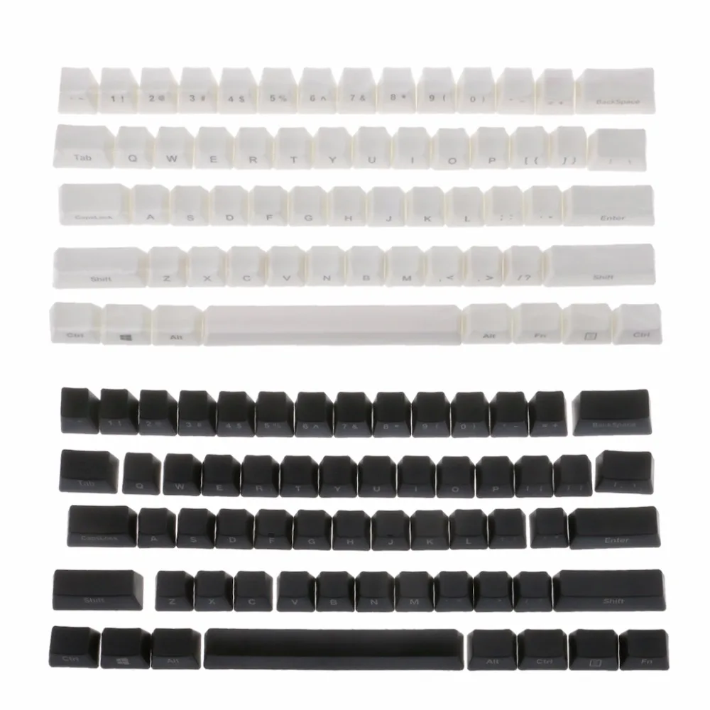 61 Ключ боковая печать 60 OEM профиль толстые PBT колпачки для механической клавиатуры GH60 покер 61 черный/белый колпачки для ключей C26