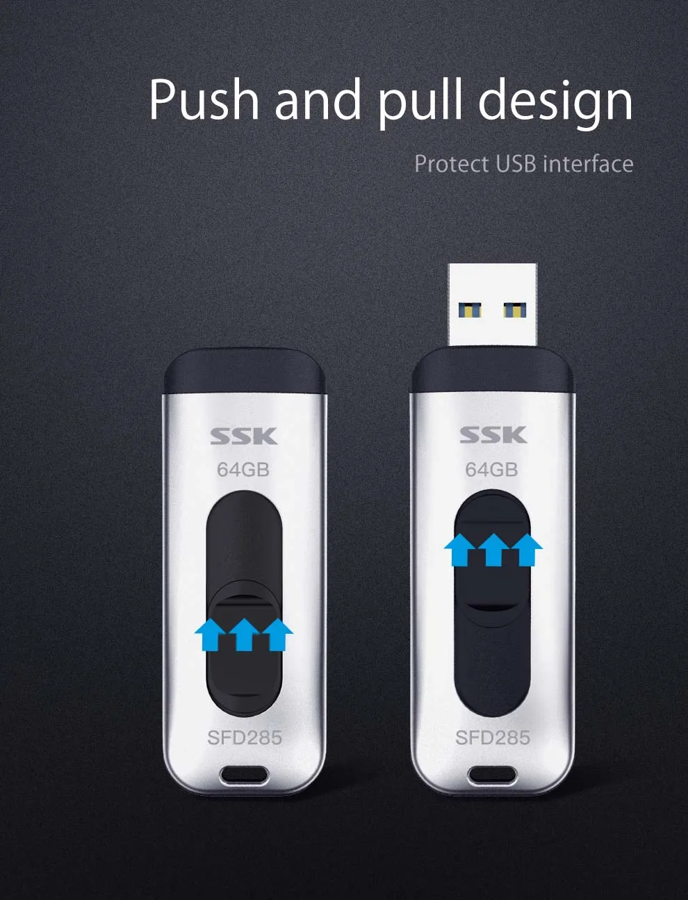 SSK SFD285 USB флеш-накопитель 64 Гб USB 3,0 флеш-накопители высокоскоростной металлический водонепроницаемый специальное предложение