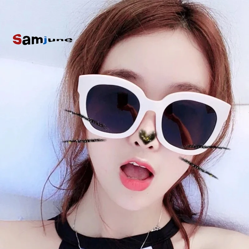 Samjune 2018 Модные Винтажные Солнцезащитные очки для женщин и мужчин UV400 черные