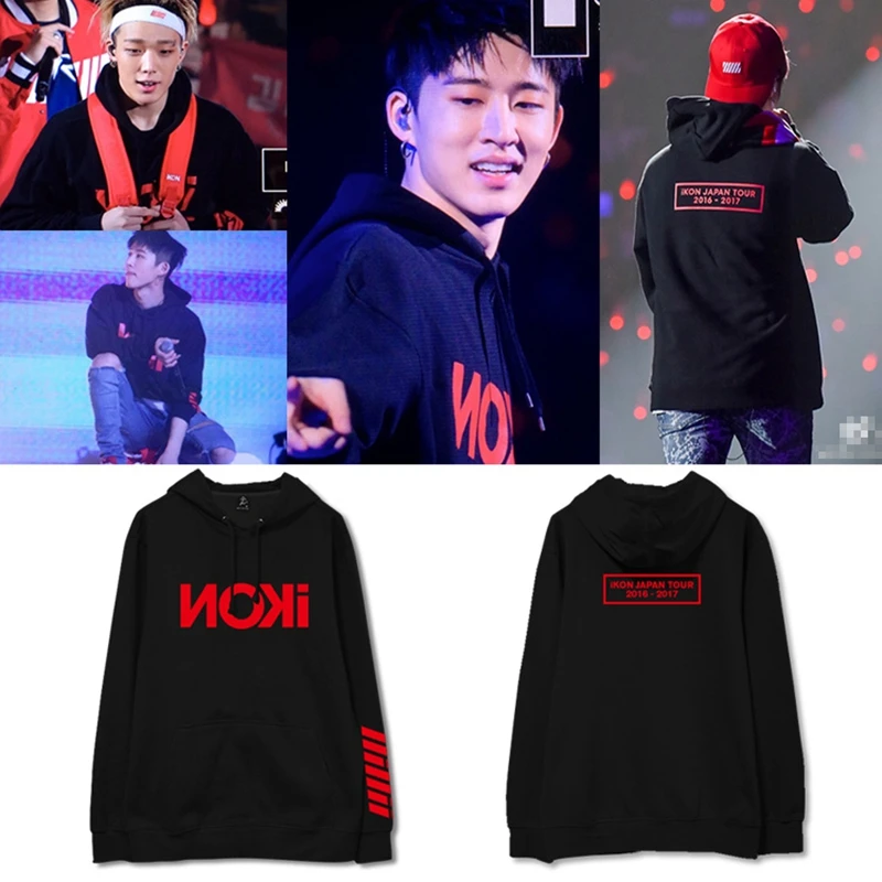 Толстовка унисекс с капюшоном Kpop IKON japan tour свитшоты пальто повседневный Топ