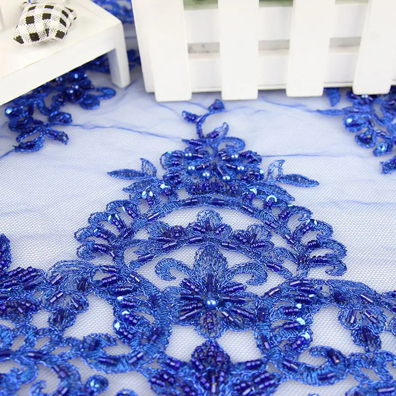 2018 Bridal Lace Fabric High Quality African Handmade Beades Embdroidery for FC1054 | Дом и сад