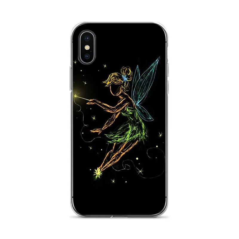 Capa 6s plus Питер Пэн Венди черный пластиковый падающий чехол для телефона для Apple iPhone 7 plus чехол для iPhone 6 6s 7 8 8 plus X XS XR XSMAX