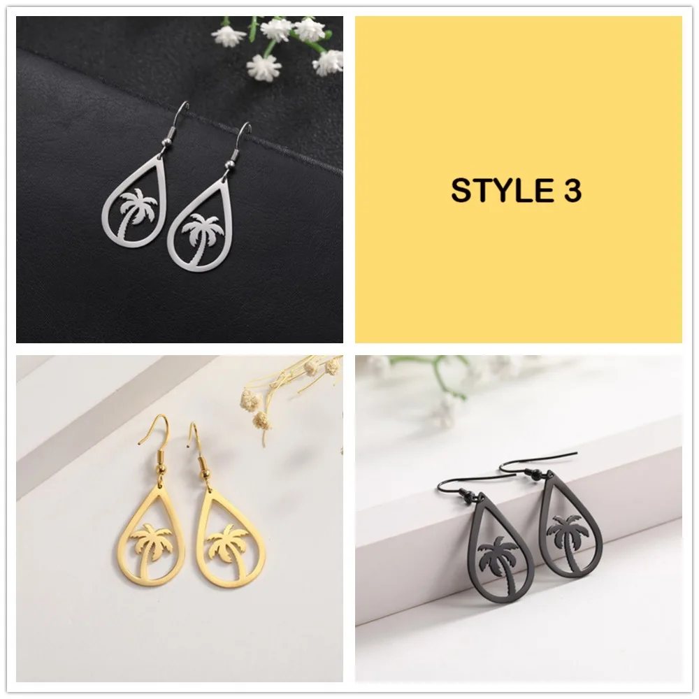 Серьги подвески Пальма кококосовая из нержавеющей стали|Серьги-подвески| |