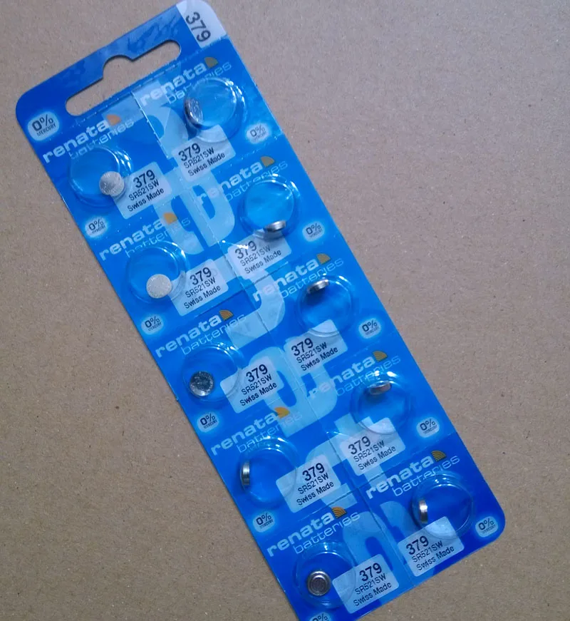 10Xrenata Silver Oxide Watch Battery 379 SR521SW 521 1.55V 100% original brand renata battery | Электроника