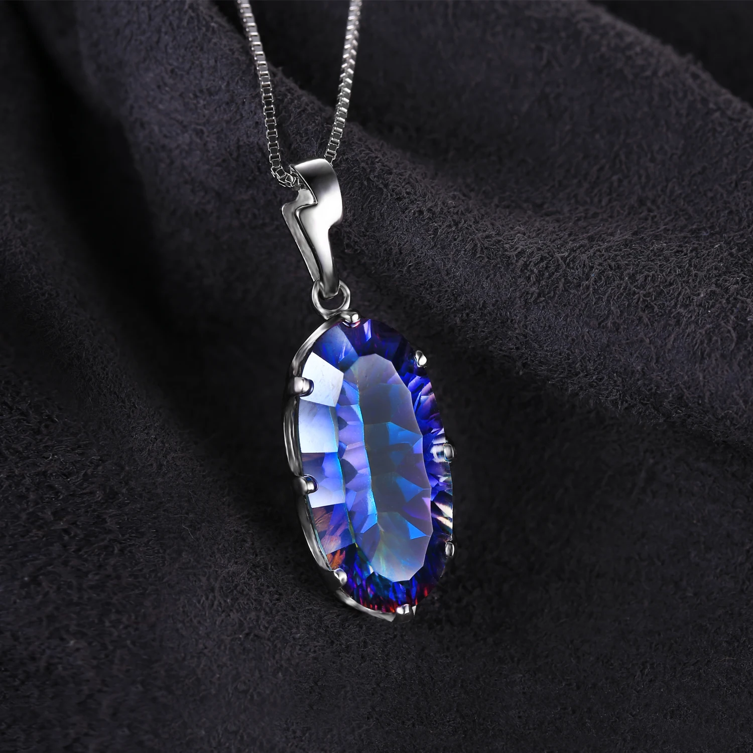 JewelryPalace 11.8ct Подлинная Мистический Синий Радуга Топаз Подвеска Твердые