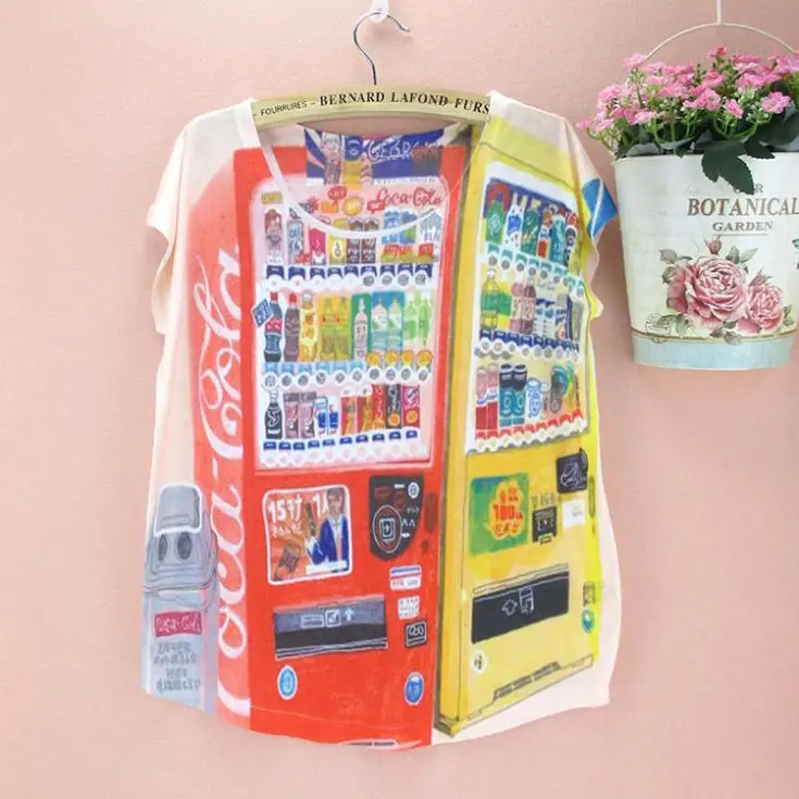 Женская футболка с модным принтом Новое поступление 2015 летняя в американском и