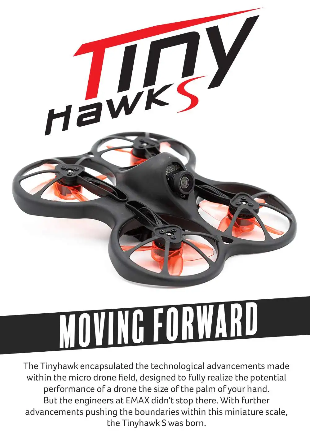 Emax TinyhawkS 75 мм F4 OSD 1-2S микро Крытый FPV гоночный Дрон BNF w/600TVL CMOS Квадрокоптер с камерой RC маленький подарок детские игрушки