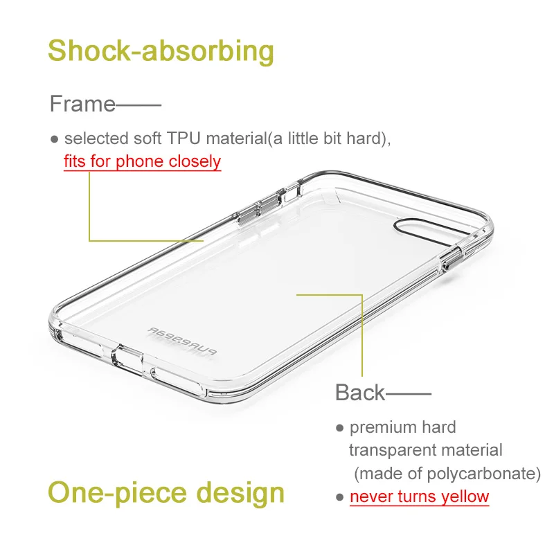 Puregear оригинальный тонкий прозрачный корпус анти шок Прозрачный чехол для iPhone 8/7