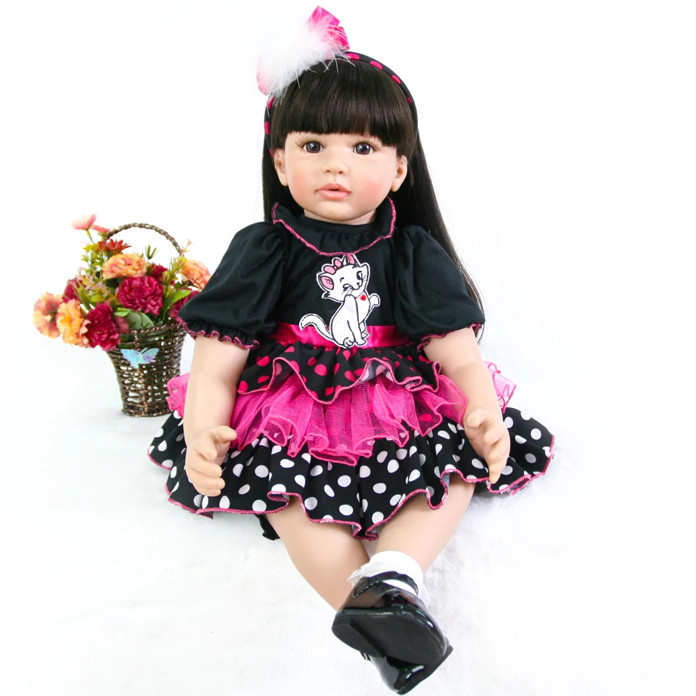 

60cm Baby Reborn Silicone Princess Girl toddlers 24INCH modeling doll children Play House Doll Gift birthday Christmas Doll