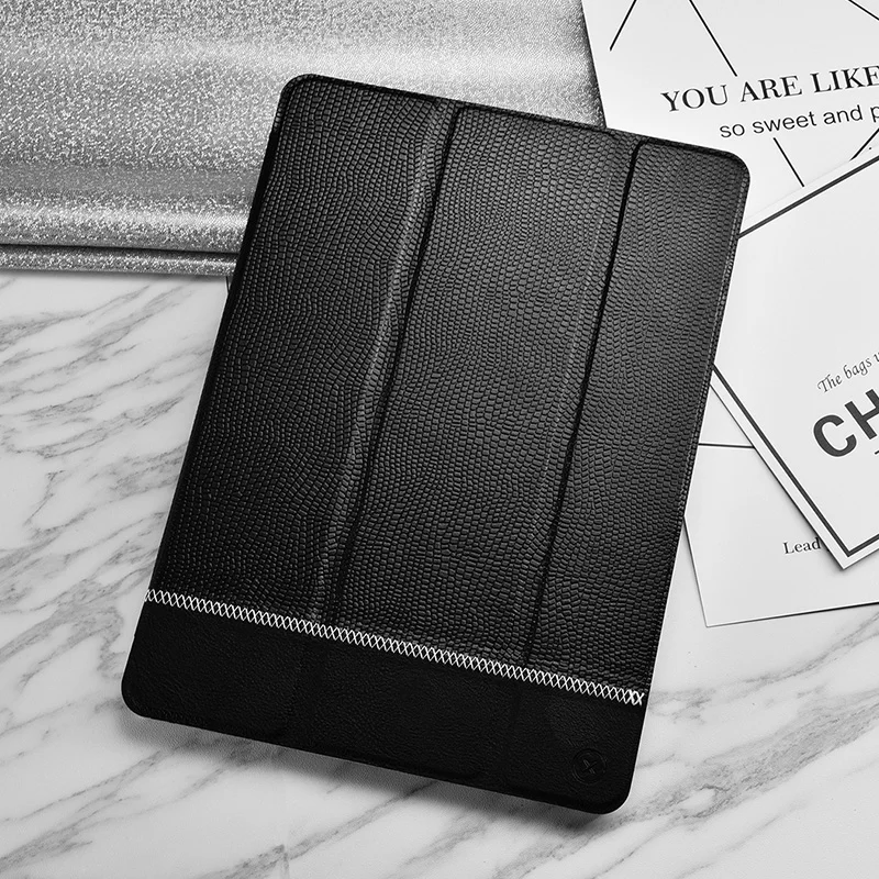 (Черный) бренд XOOMZ для iPad Pro 12 9 чехол PU кожаный Фолио Сращивание Сияющий складной