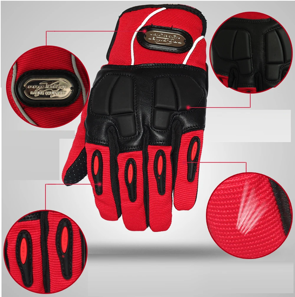 Pro байкерские перчатки для мотоциклистов Гоночные Перчатки черные красные Синие