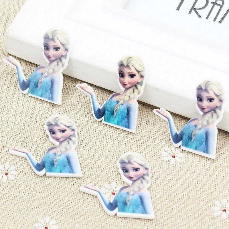 Kawaii Мультфильм плоское заднее украшение из смолы сестра Эльза королева фигурка Фея Украшение дома ремесло