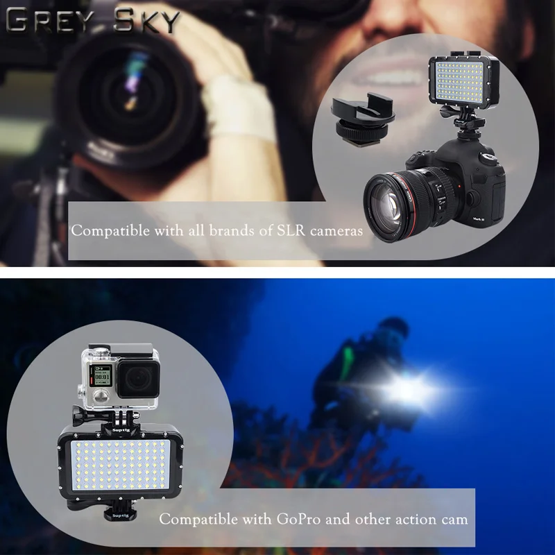 Для Gopro Hero7 6 5 3 SJCAM SJ5000 Xiaomi yi Mijia EKEN H9 Action/SLR Camera подводный свет для фотографии