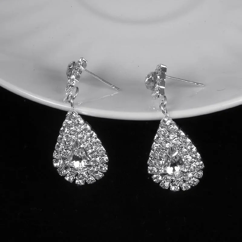 TREAZY блестящие стразы кристалл слеза дизайн Свадебный комплект ювелирных изделий