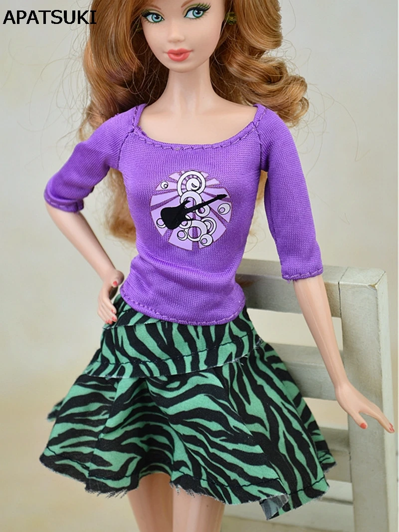 Леопардовое Повседневное платье для кукол Барби короткое куклы 1/6 BJD высокое