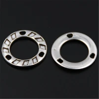 10pcs antique silver color hollow ring three hole alloy connector for diy jewelry handmade findings a99