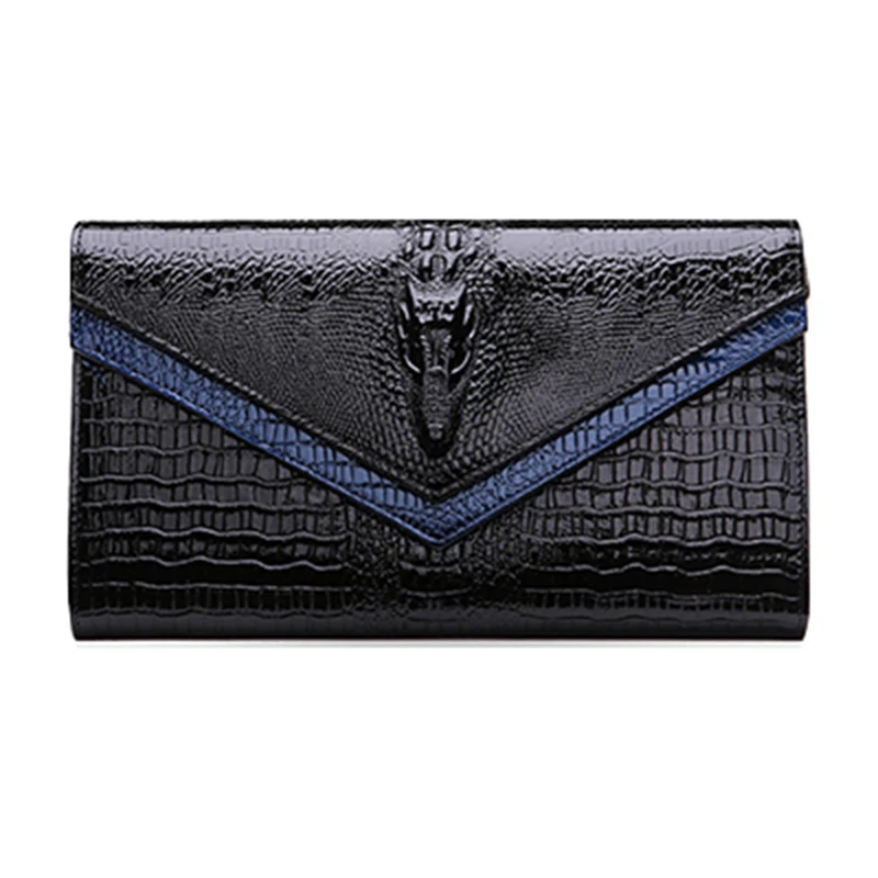 Женская сумка-клатч из натуральной кожи с тиснением под крокодила | Багаж и сумки