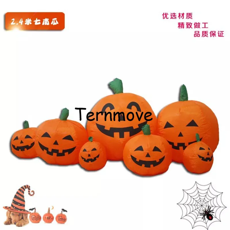 Гигантский лужайка освещение Хэллоуин надувные тыквы на дне LED освещенные