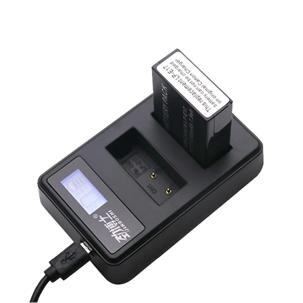 2 шт./лот LP-E17 LP E17 камера литиево-ионная Батарея+ ЖК-дисплей USB Зарядное устройство для цифровой однообъективной зеркальной камеры Canon EOS M3 M6 200D 750D 800D 8000D 760D T6i T6s поцелуй X8i