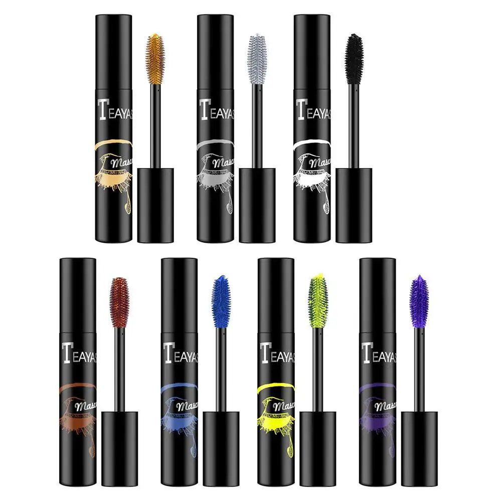Magic colored 4d silk fiber lash mascara Waterproof Curling Lengthening Makeup Eye Lashes Blue Green Red Purple Black White