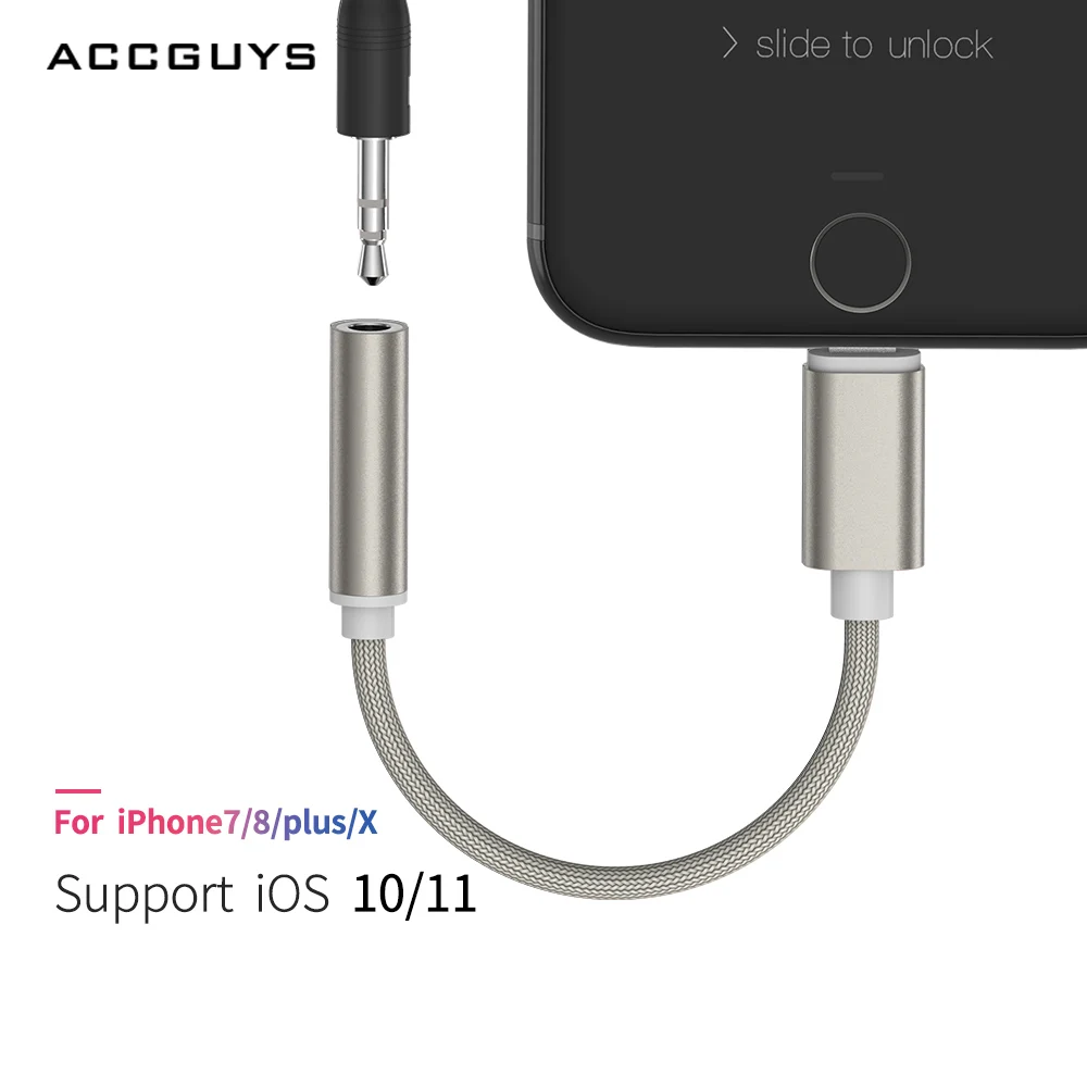 ACCGUYS адаптер для наушников iPhone XR XS X 8 7 plus 3 5 мм разъем Aux аудио удлинитель IOS 10 11|adapter